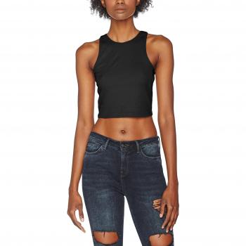 Urban Classics Top, Para Mujer, Cropped Rib Camiseta Negro