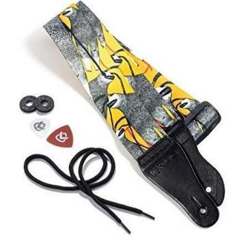 KLIQ Vintage Woven Artist Series Guitar Strap for Acoustic and Electric Guitars + 2 Free Rubber Strap Locks, 2 Free Guitar Picks and 1 Free Lace | Terylene Printed |It's not a Phase by KLA