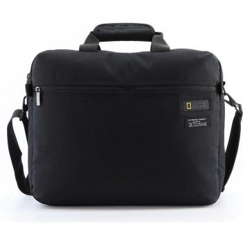 Portadocumentos National Geographic Mutation, Maletín para Ordenador, Color Negro, Material PET Reciclado, Capacidad 20L, Tamaño 41x14x34 cm con Cierre de Cremallera