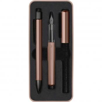 Faber-Castell 140589 - Set de regalo Hexo Bronce, con pluma M y bolígrafo B
