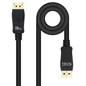 NANOCABLE 10.15.2501 - Cable DISPLAYPORT 1.4, con Certificado VESA, Resolución de hasta 8K@60Hz, Color Negro, 1.0 Metro