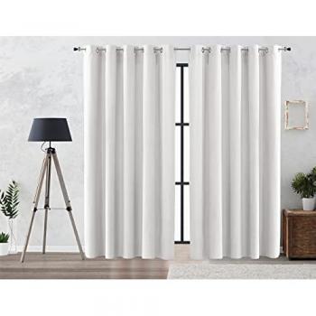 Cortina Oscurante Aterciopelada con Ojales Metálicos 300x260 cm Color Gris Perla