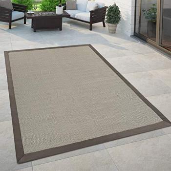 Alfombra de Tejido Plano Interior y Exterior Monocolor Beige 120x170 cm - Paco Home