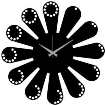 Reloj de Pared Esencial 12, Metal Negro, 45x0,15x45 cm