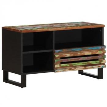 Mueble de TV madera maciza de acacia 80x34x46 cm