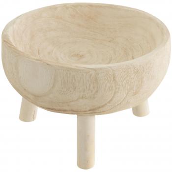 Cuenco Trípode de Madera de Paulownia Blanca Jolina 27 cm