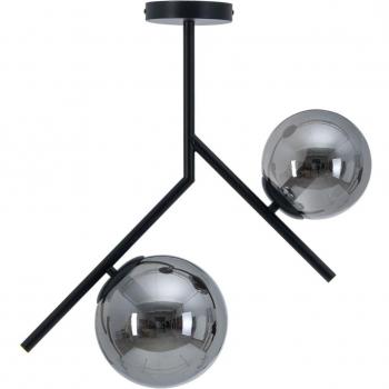 Lámpara de Techo Suspensión 50 x 15 x 54 cm Cristal Negro Metal
