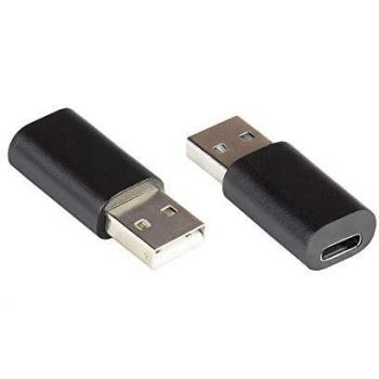 Adaptador USB 2.0 A a C, Negro, 0.01 m