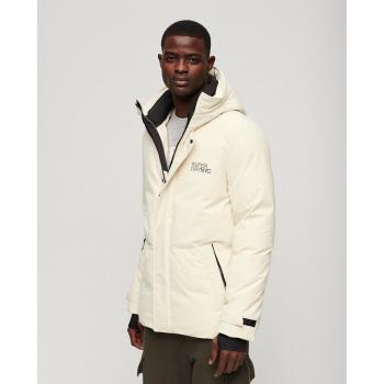 Superdry Men's City Padded Wind Parka with Hood - Beige/Nordic Bone Grey XL