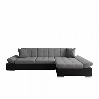Sofá rinconero Comfivo 219, 278x76x151cm, Soft 011 + Lux 05 + Lux 06, gris, reposabrazos regulables