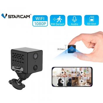 Mini cámara de seguridad Vstarcam inalámbrica 1080P HD WiFi para interiores con detección de movimiento y monitor de audio