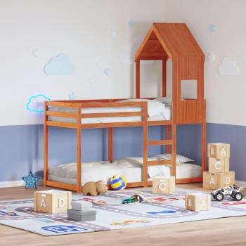 Techo de cama infantil madera maciza pino marrón 55x99x139,5 cm Vidaxl Marrón