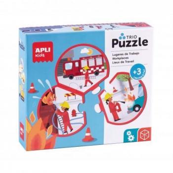 APLI Kids 18822-Puzle Trio Profesiones-Incluye 8 puzles de 3 cada uno, 24 piezas tamaño Ø 9 cm