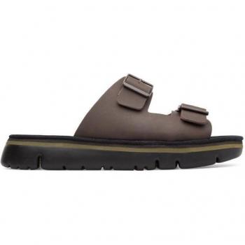 CAMPER Oruga Men's Sandals - Brown, Size 43, Smooth Leather