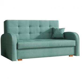Sofá-cama Columbus 116, turquesa, con caja de ropa de cama, dimensiones 153 x 85 x 98 cm, muebles ya montados