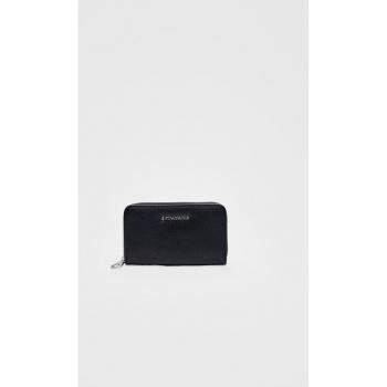 Stradivarius Black Saffiano Rectangular Wallet for Smartphone