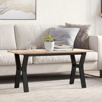 Mesa de centro vidaXL marco de hierro y madera maciza de pino 90x40x35 cm para salón, comedor o auxiliar