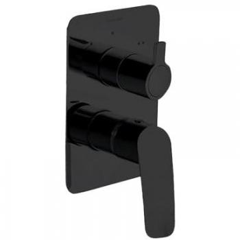 Grifo de Ducha Monomando Empotrado 2 Vías Negro Mate con Sistema S2 de Ahorro de Agua Serie New Fly