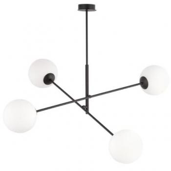 Lámpara de Suspensión Lineal EPIKASA, Acero con Recubrimiento de Polvo y Vidrio, Negro y Blanco, 102x51x102 cm