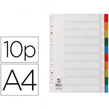 SEP Q-CONNECT JUEGO 10 SEP A4 - Set de Separadores de Plástico Multitaladro para Documentos Tamaño A4