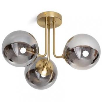 Lámpara de Techo Metal y Cristal Moonlight Brass 3 Focos Decorativa