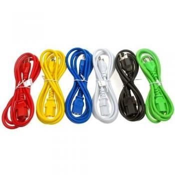 Cable de Alimentación Schuko Macho Angulado a C13 Amarillo 0,6 m
