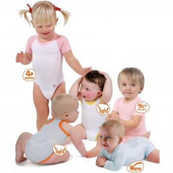 Mebby - Body infantil, color grey & orange