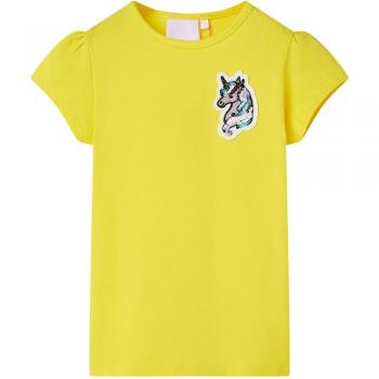 Camiseta infantil Día y Noche amarillo brillante 128