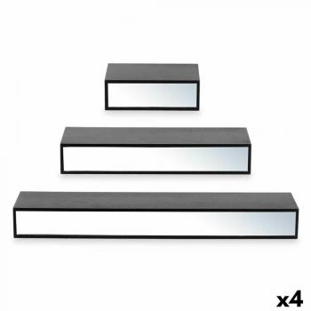 Estantes de Madera MDF con Espejo - Set de 3 Piezas (4 Unidades)