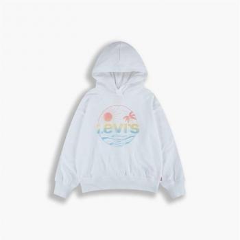Sudadera con capucha Levi's oversized para niñas blanca 12 años