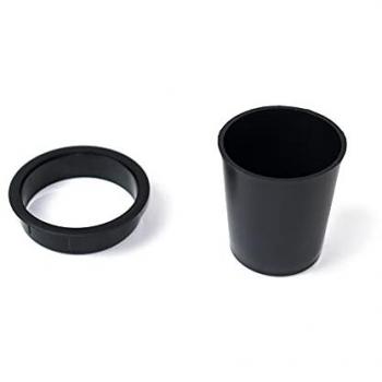 Emuca - Accesorio Porta Objetos Pot Versátil, Plástico negro, 80 mm, para encastrar en mesas o cajones, paquete de 5 unidades