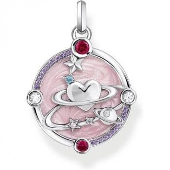 Thomas Sabo Sterling Silver Pinkish Cosmic Heart Pendant: Follow Your Heart for Women