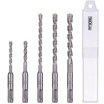 TACKLIFE Juego de Brocas, ADC01C Taladros Kit Avanzado de 5 Taladros y Cinceles SDS-plus, Favorable a las Cabezales de Taladro de Acero de Alta Resistencia para Taladrado de Hormigón