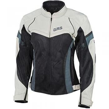 Chaqueta de Moto para Mujer GMS Tara Mesh Beige-Negro, textil, color negro y beige, talla 6XL