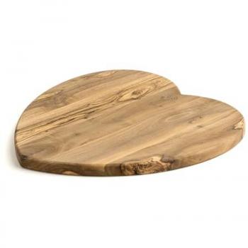 BERARD FRANCE 1892 Heart-Shaped Olive Wood Cutting Board, 27cm x 28cm