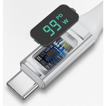 Cable USB-C a USB-C 100W DigitCord 1.5m con pantalla digital - 4smarts