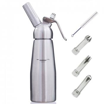 werded crema Whipper – 0,5 litro dispensador de nata montada de aluminio profesional w/3 decoración boquillas gratis y recetas de postres