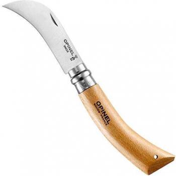 Opinel No. 08 Pruning Knife - Curved Stainless Steel Blade, Natural Beechwood Handle