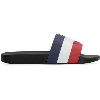 Moncler Men's Basile Rubber Slides, Black, Size 40 (US 7), Color 998