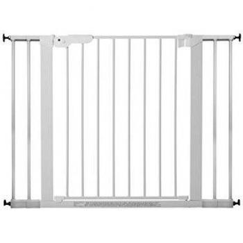 BabyDan Premier rejilla de puerta / puerta de escalera para sujeción, 99 cm - 106,3 cm - fabricado en Dinamarca y probado por el TÜV GS, color: blanco
