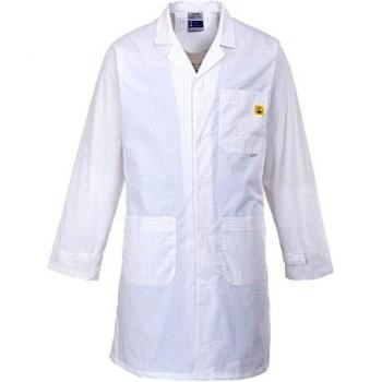 Bata Antiestática ESD Blanca Portwest AS10 Tamaño L