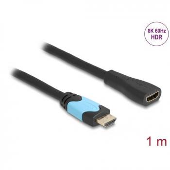 Cable HDMI de alta velocidad 8K 60Hz macho a hembra 1 m, 48 Gbps, negro y turquesa