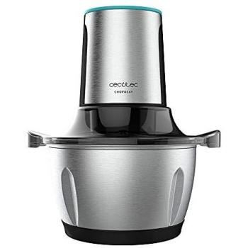 Cecotec Picadora de Carne y Verduras Eléctrica ChopBeat 1500 TitanBlack Steel. 600 W, 4 Cuchillas de Titanio Negro, Bol de Acero Inoxidable de 1,5 L y 2 Velocidades