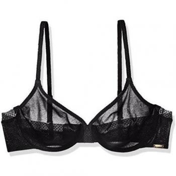 Gossard Glossies Sheer Moulded Underwired Bra 36DD Black