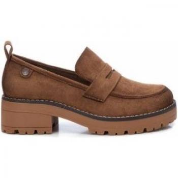 Zapato de Mujer Refresh 171292 Camel - Mocasín Antelina - Tacón 5 Cm