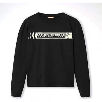 Napapijr - Camiseta de manga larga, color negro, Negro
, S