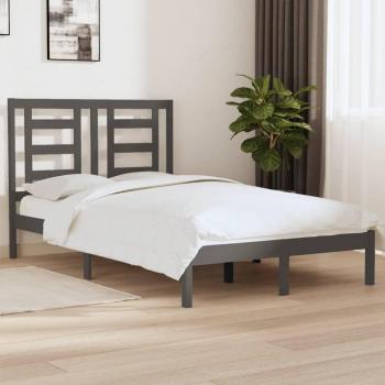 Estructura de cama de madera maciza de pino gris 120x200 cm