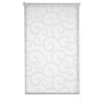 Estor Enrollable Translúcido Visillo Jacquard Modelo Ornella 110 x 255 cm Blanco/Gris Fácil Instalación para Ventanas y Puertas
