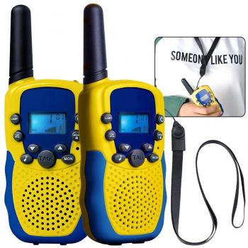 Walkie Talkie, kingtoys T-388 Niños al Aire Libre Radio,Alcance de 3 millas, 8 Canales,Pantalla LCD y Linterna Incorporado