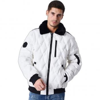 Furry Aviator Collar Puffer Jacket Project X Paris White M